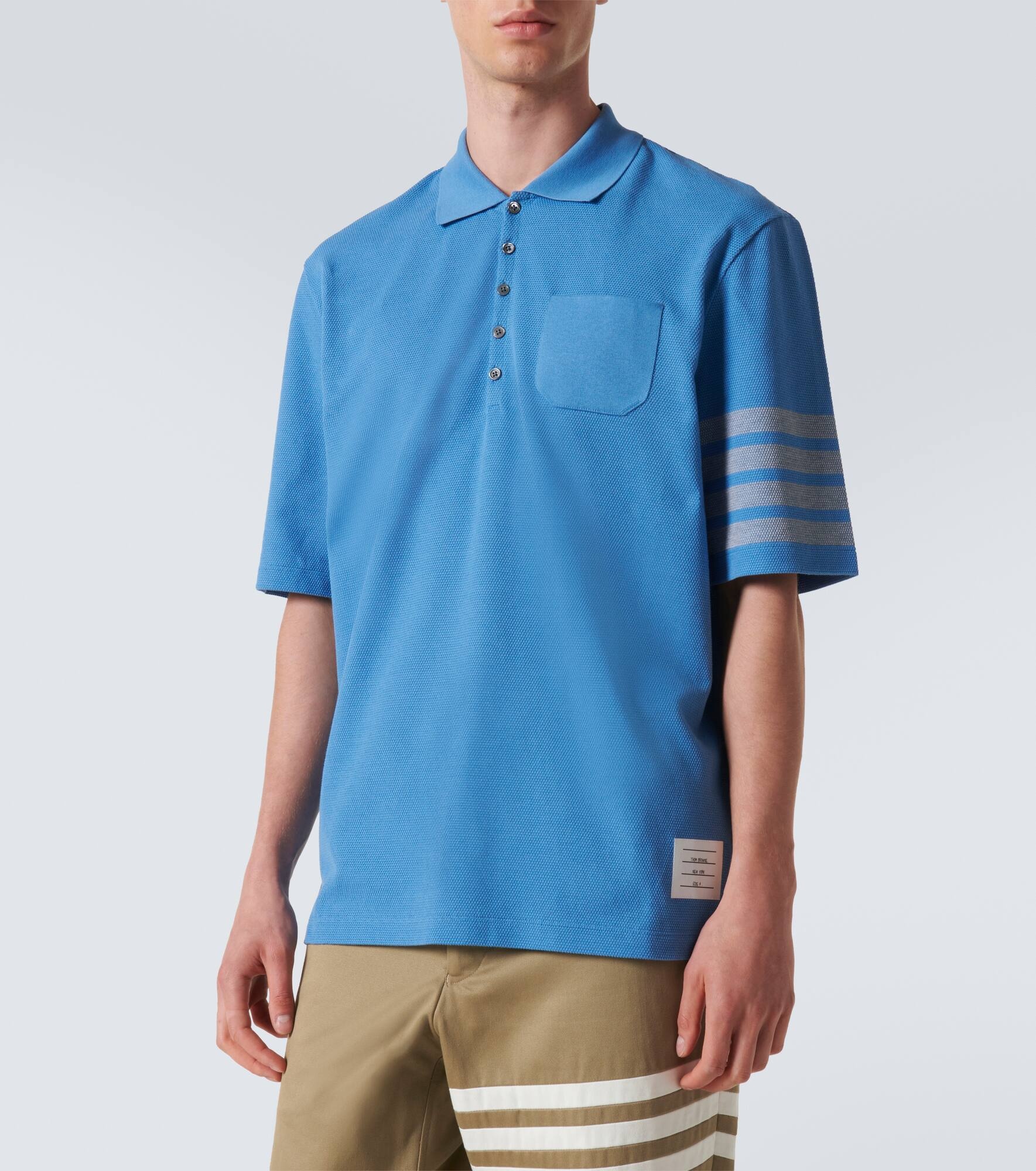 4-Bar cotton piqué polo shirt - 3