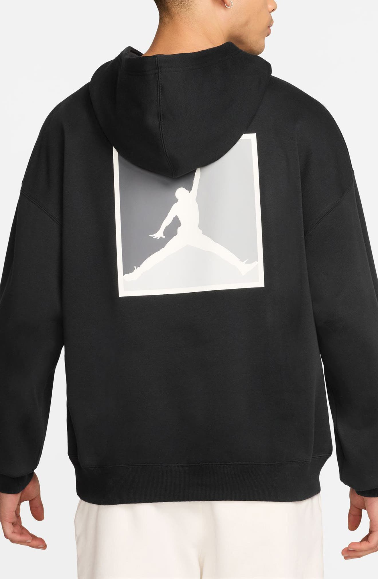 Jordan Graphic Print Brooklyn Fleece Hoodie in Black/White at Nordstrom - 2