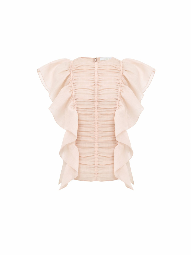 SLEEVELESS RUFFLE TOP 1