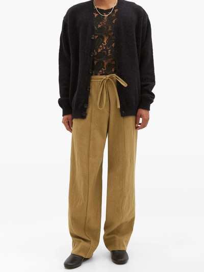 Ann Demeulemeester Corded-waist cotton-blend twill trousers outlook