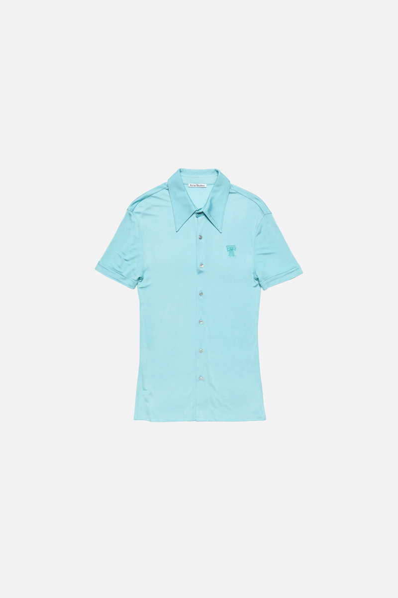 Logo button-up - Aqua blue 6