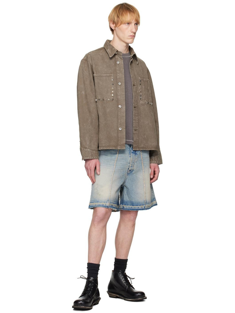 HOPE Brown Studded Denim Jacket outlook