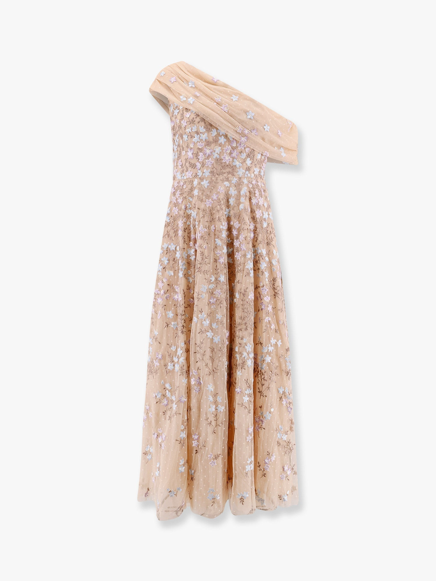 NEEDLE & THREAD - Needle & Thread One-Shoulder Long Dress With Multicolor Embroidery - 1
