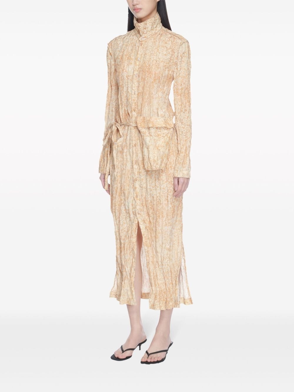 crinkle shirt dress - 4
