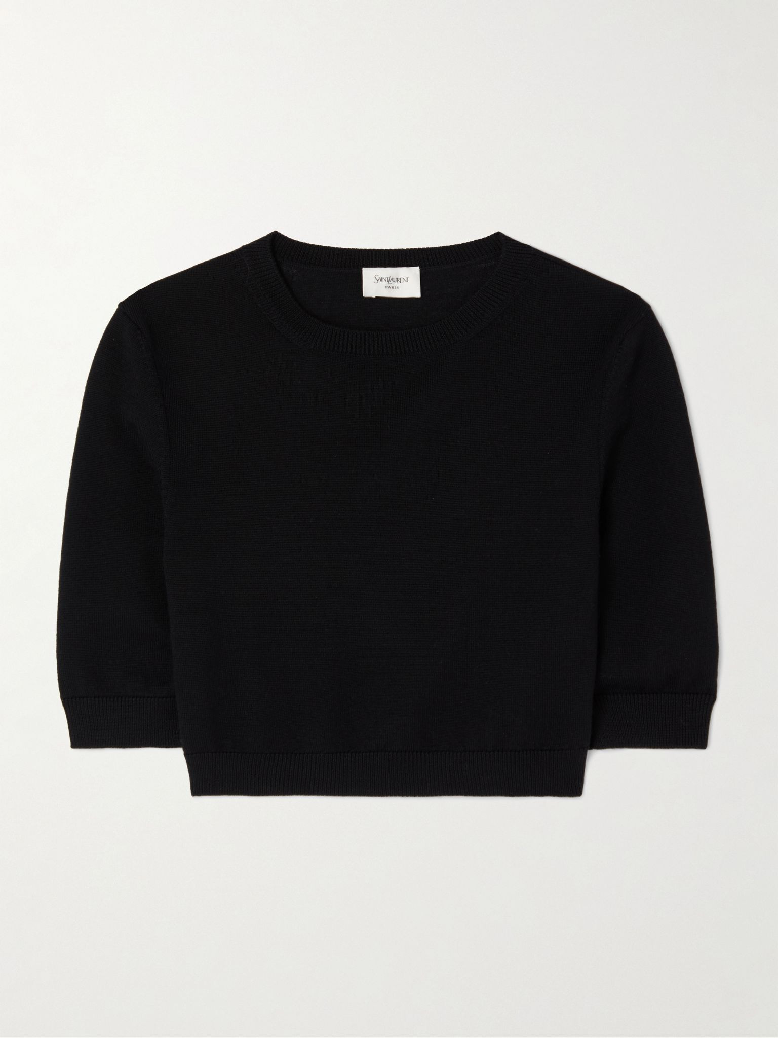 Cropped wool sweater Black - 1