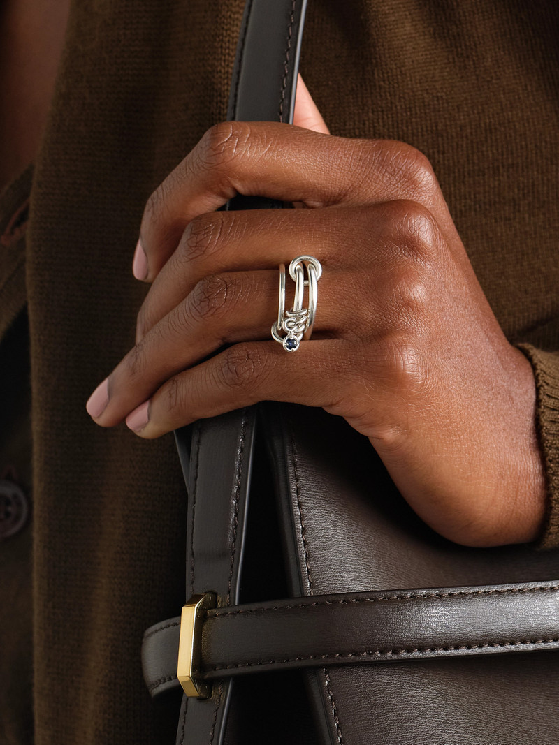 Spinelli Kilcollin Piera Set Of Three Sterling Silver Sapphire Rings outlook