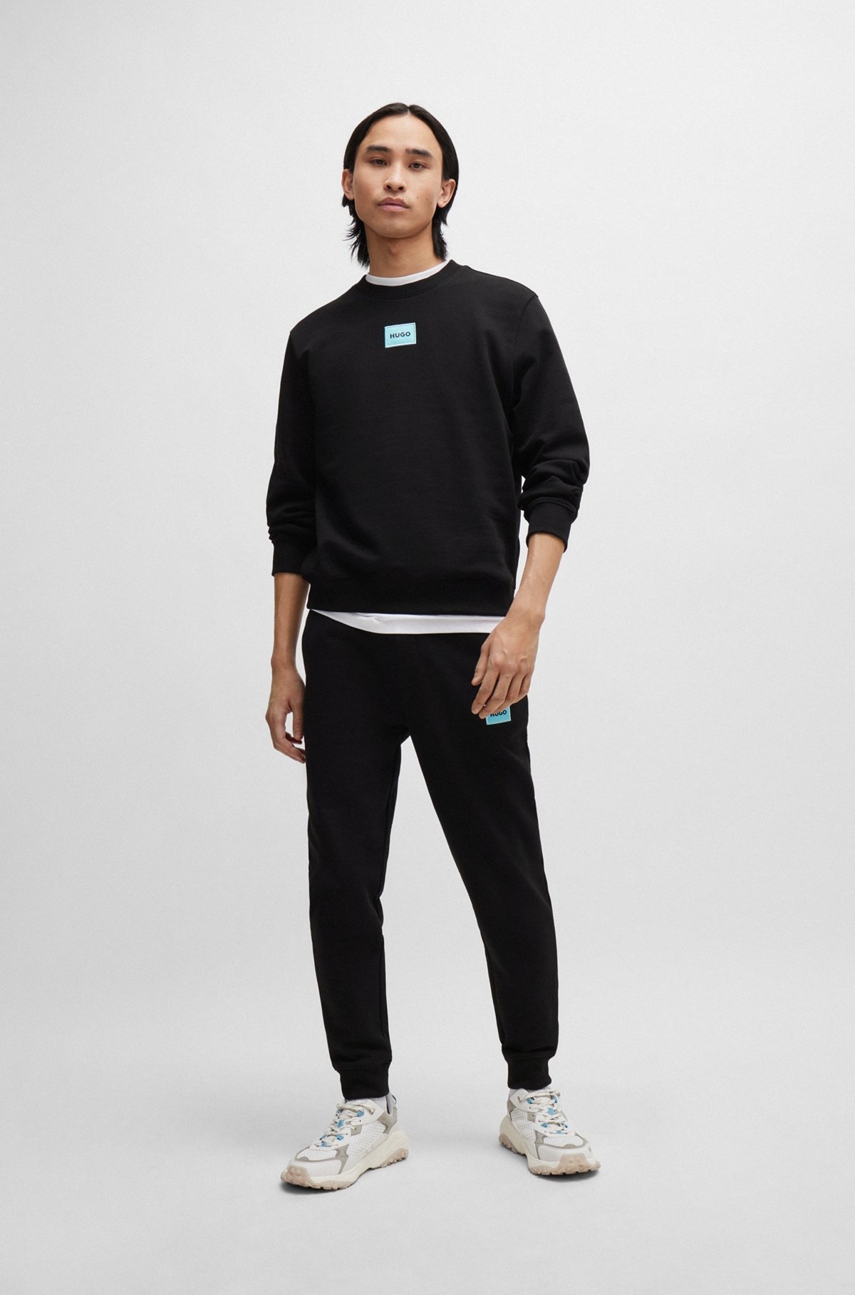 COTTON-TERRY TRACKSUIT BOTTOMS WITH LOGO LABEL - 4