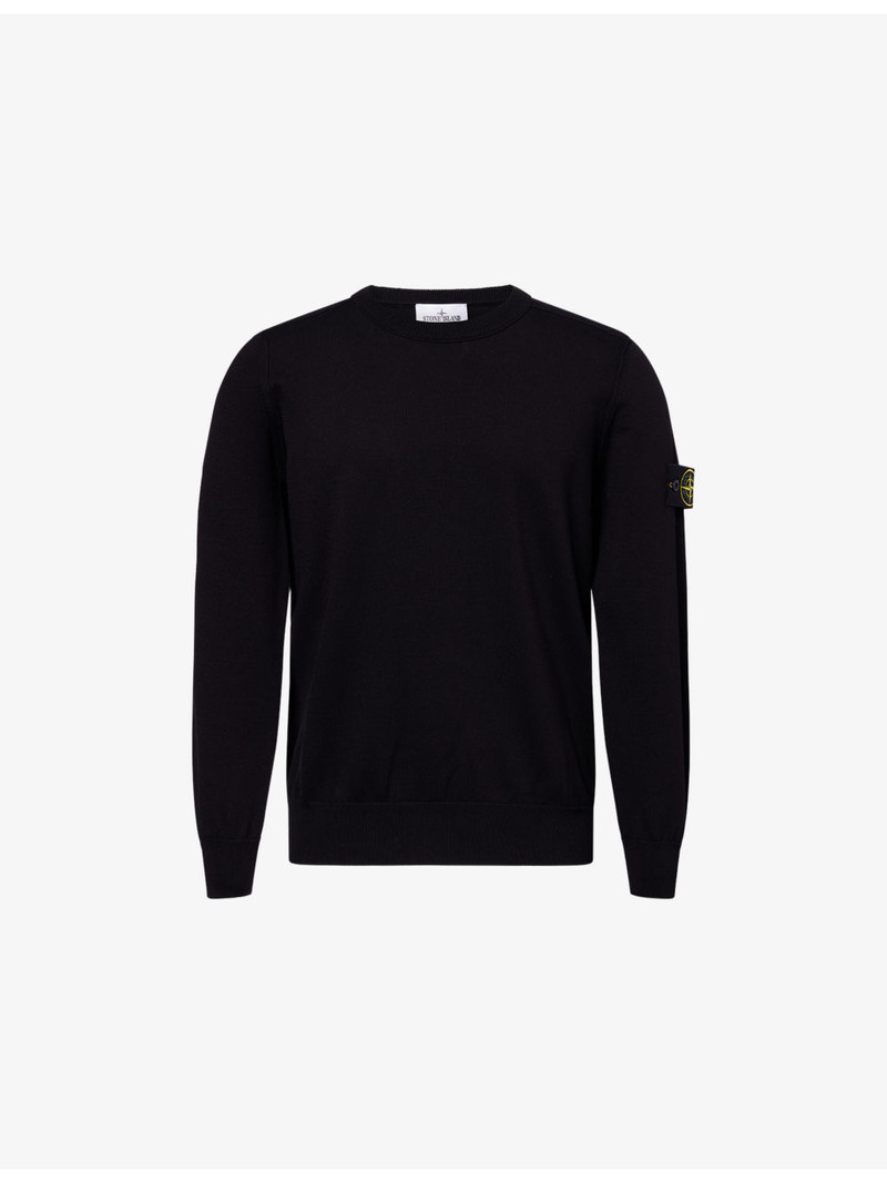 Badge Crewneck Cotton-Knit Jumper 1