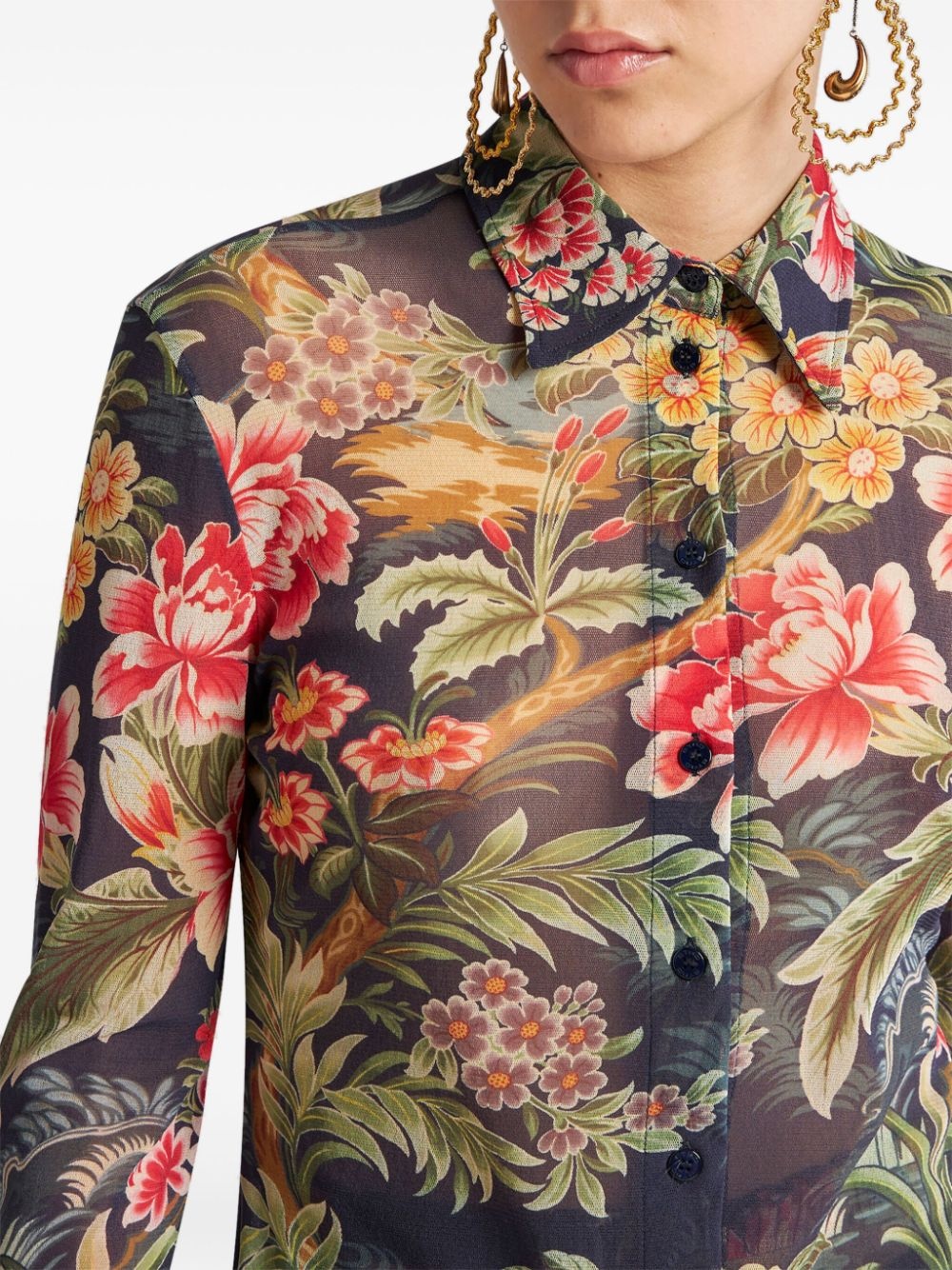 printed tulle shirt - 5