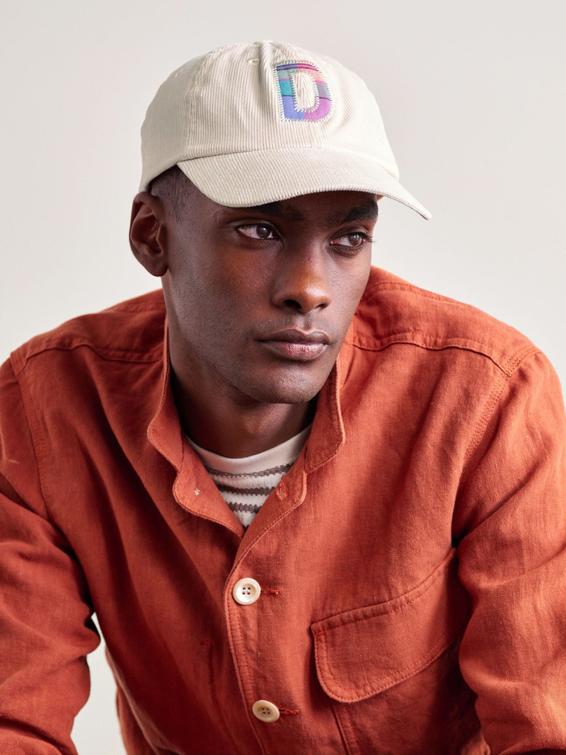 Drake's Logo-Appliquéd Cotton-Corduroy Baseball Cap Cream outlook