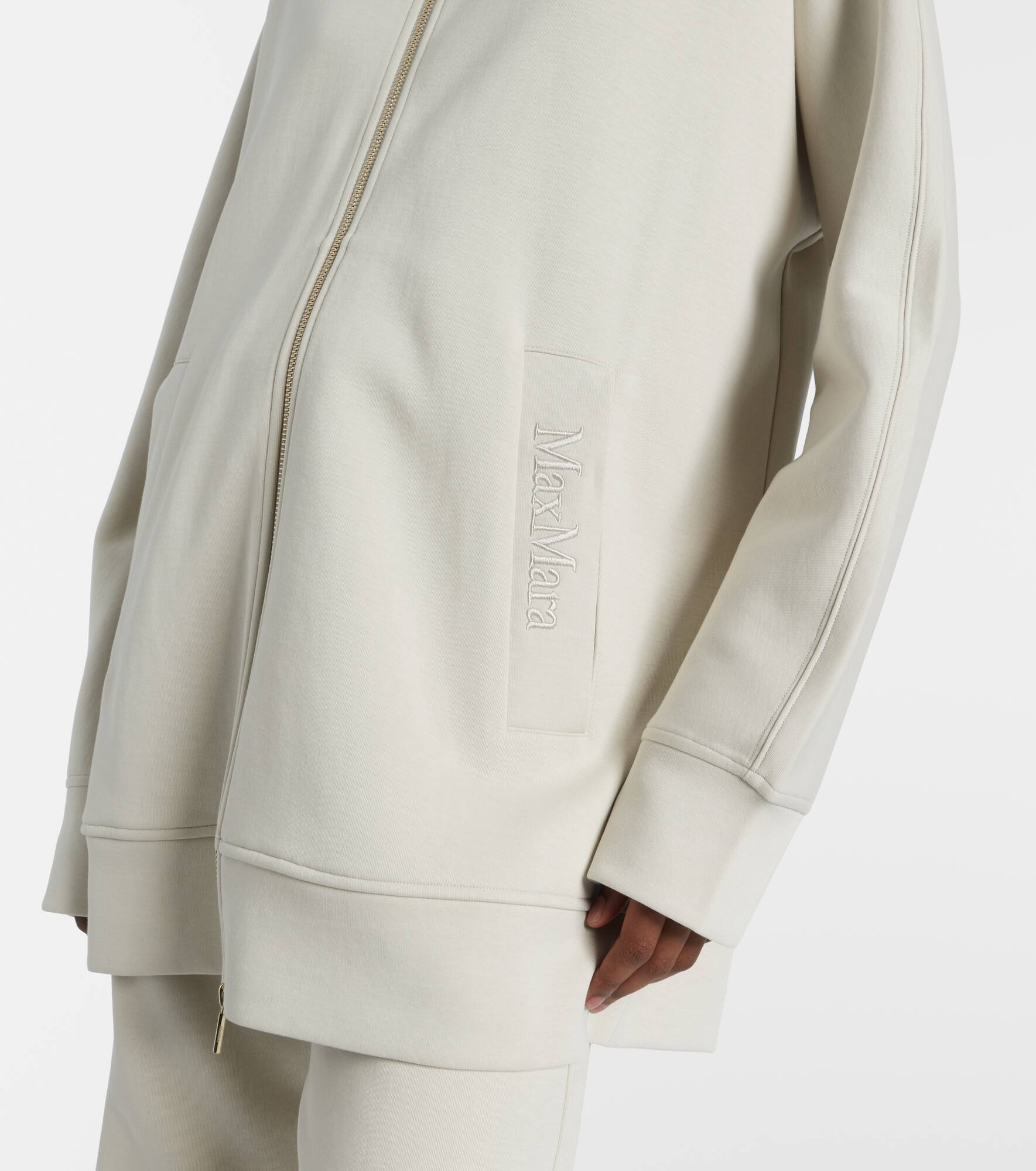 Verbano cotton jersey zip-up sweater - 5