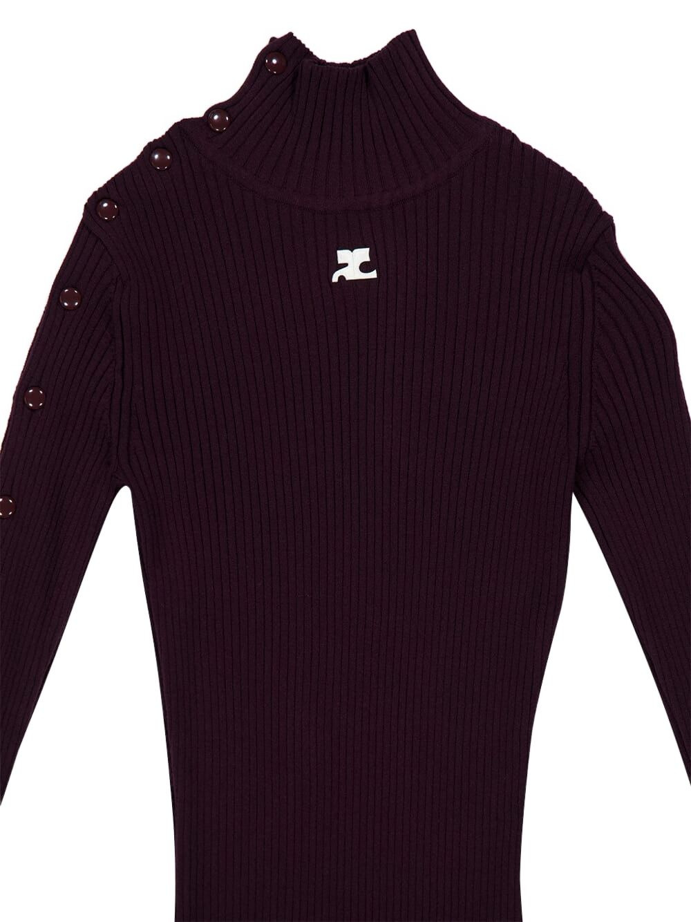 ribbed turtleneck midi dress - 3