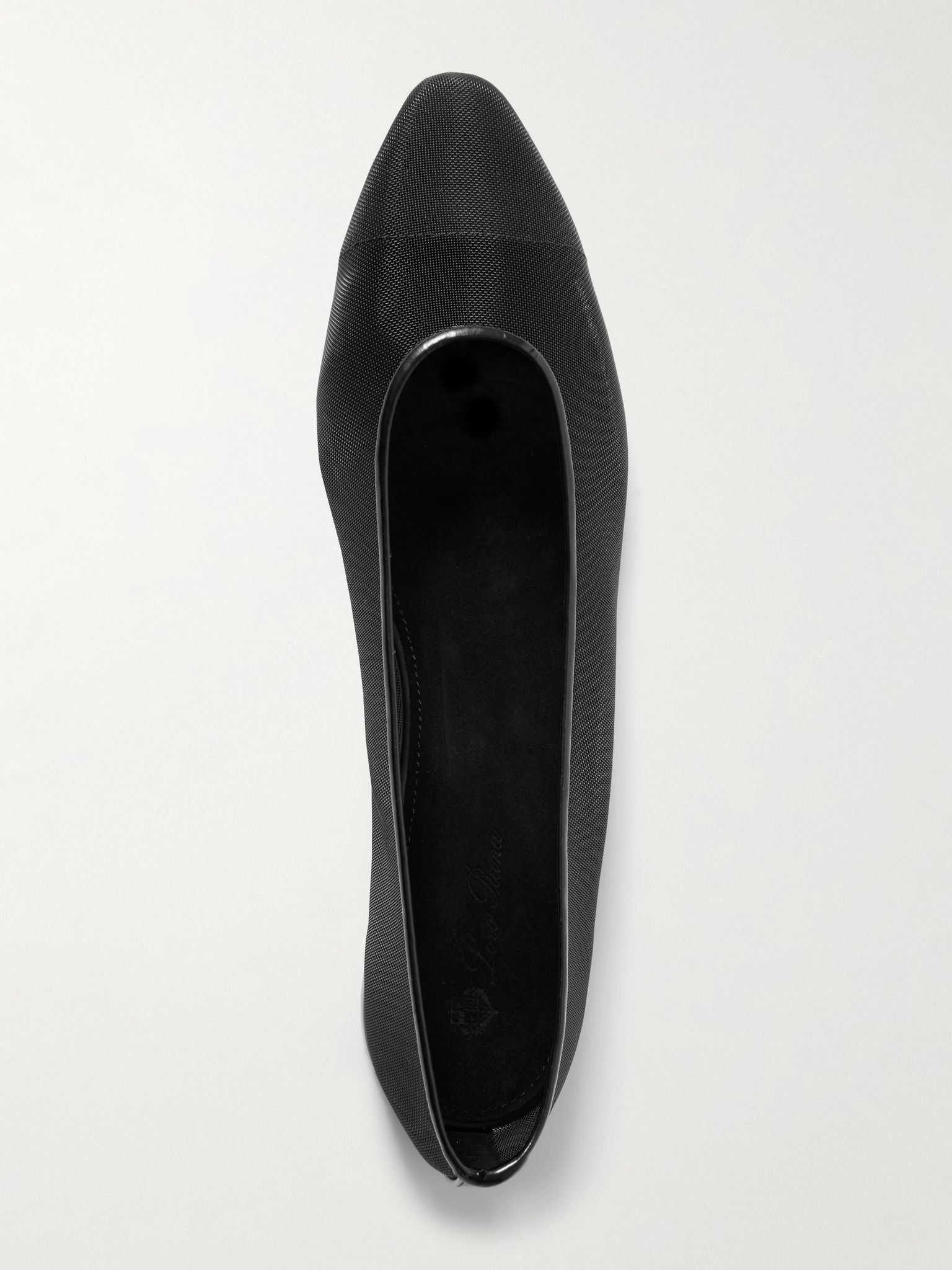 Primula leather-trimmed mesh point-toe flats Black - 5