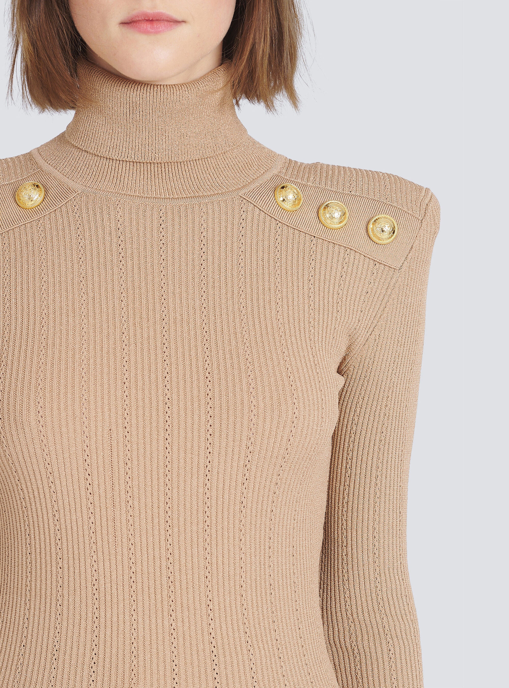 Eco-designed sweater with gold-tone buttons - 7