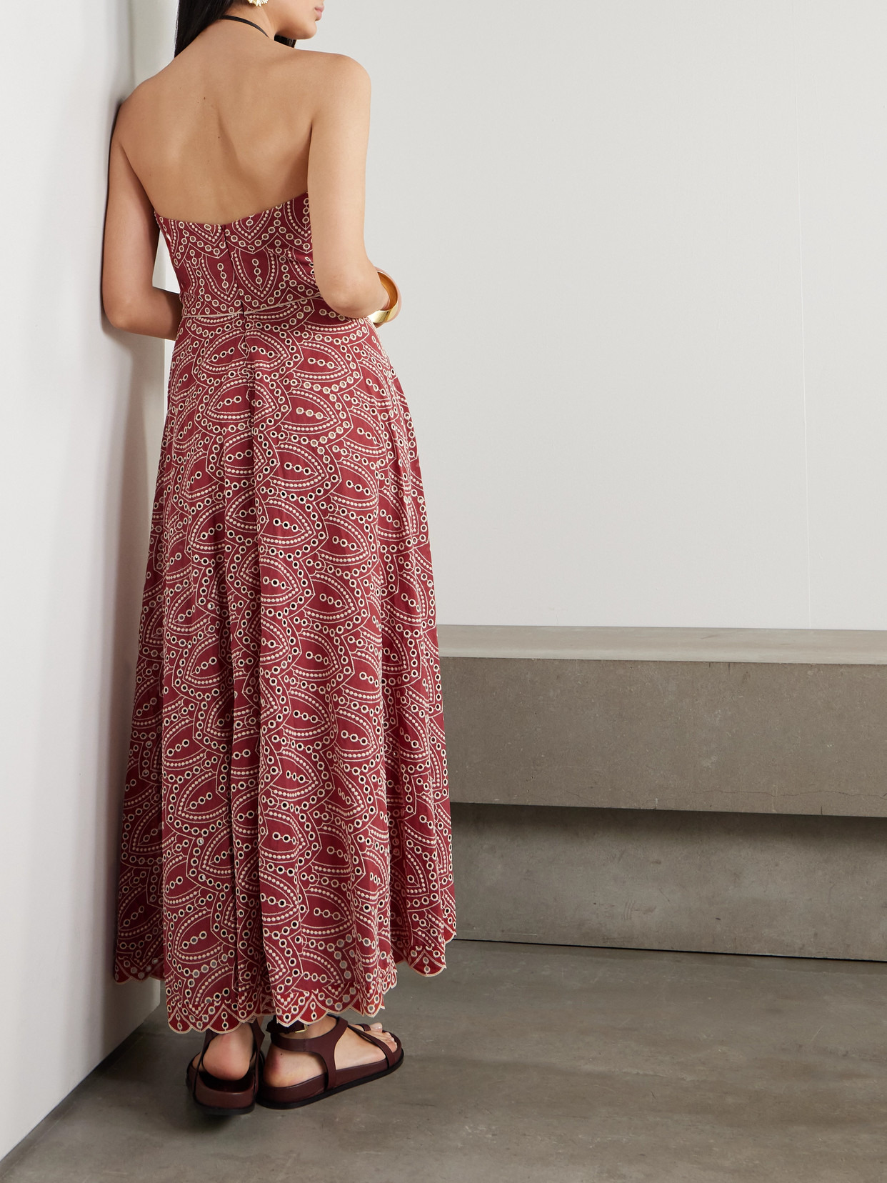 Bengala Strapless Embellished Broderie Anglaise Maxi Dress - 3