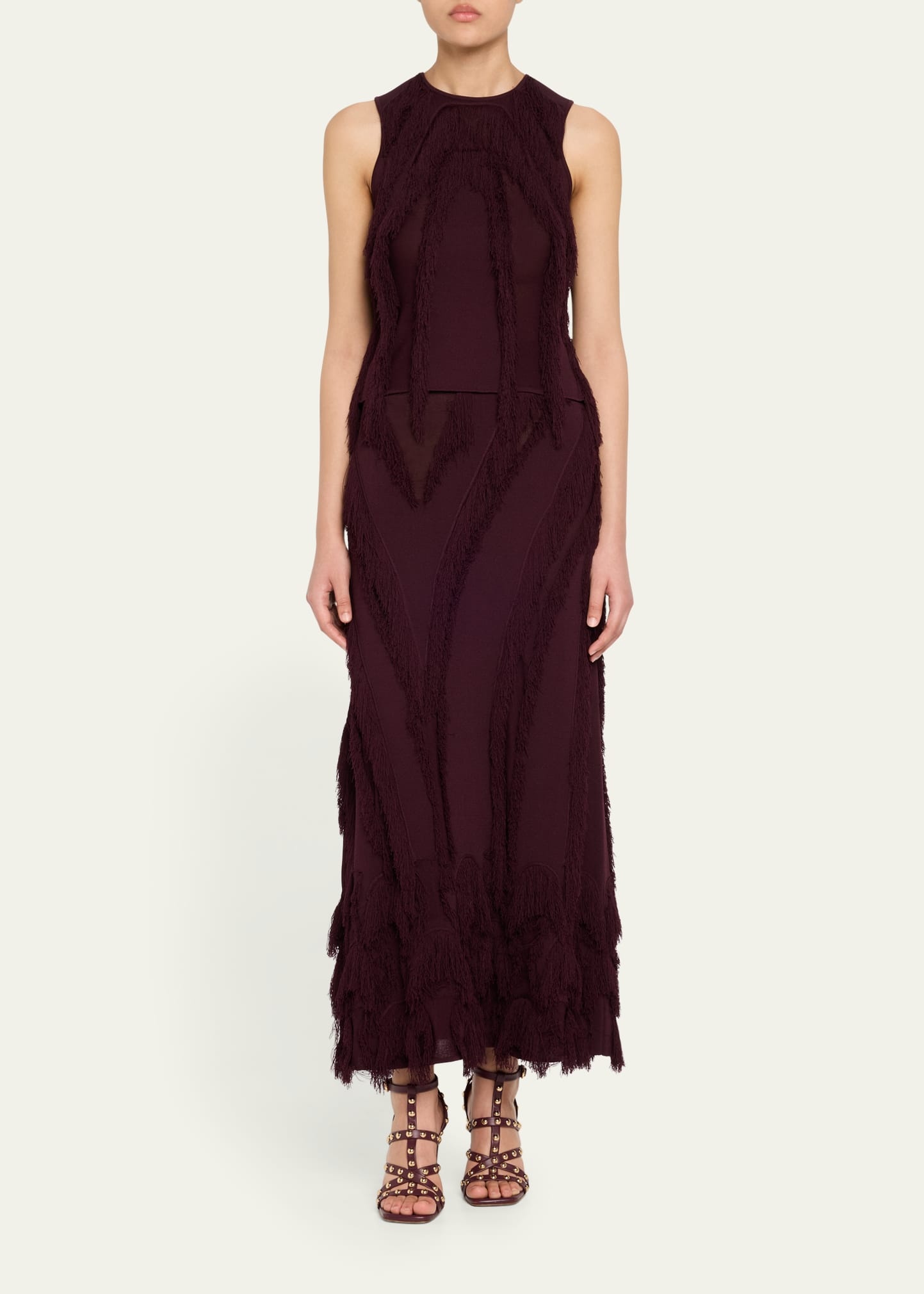 Astrid Macrame Fringe Knit Maxi Skirt - 2