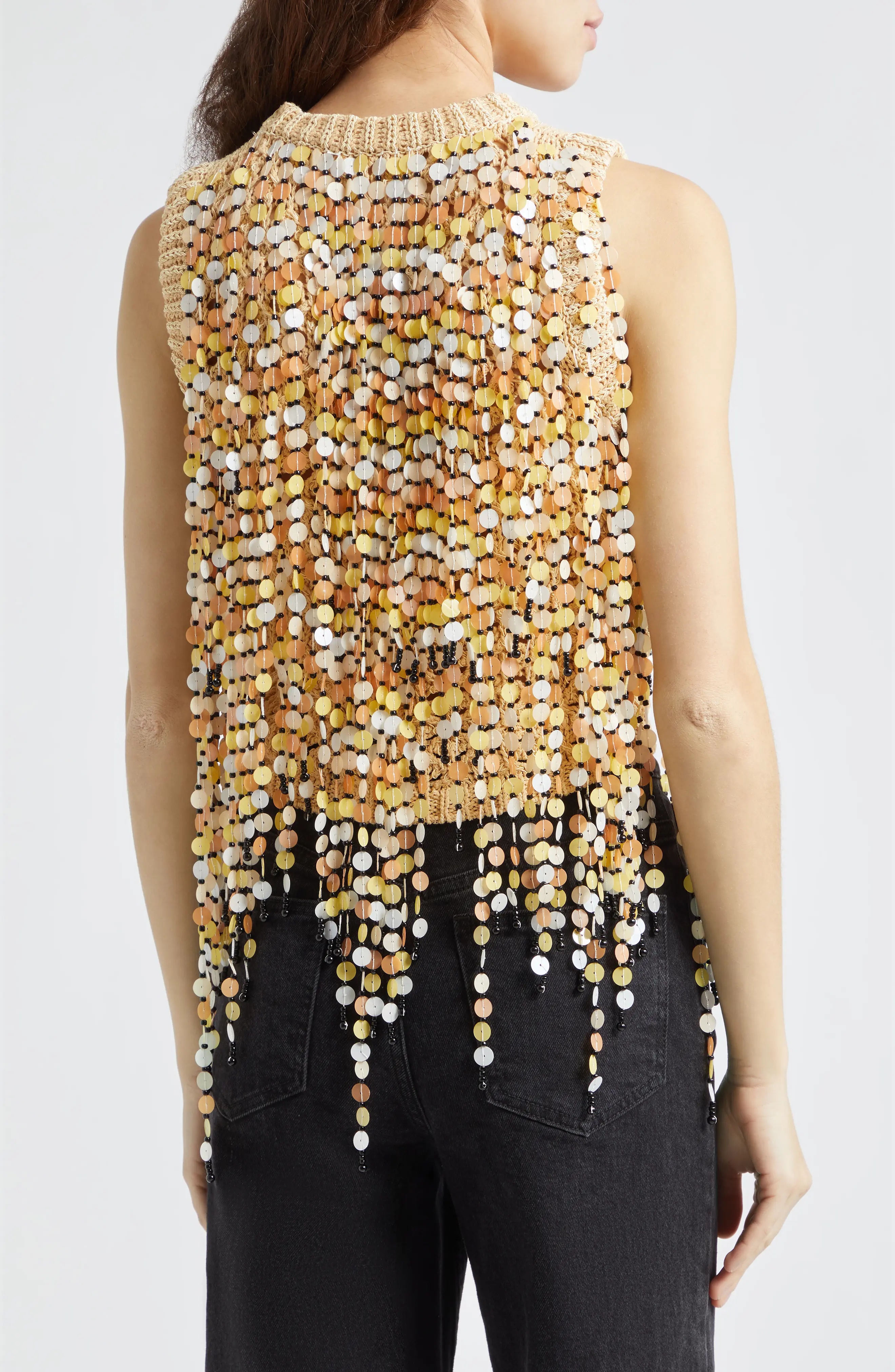 Novalie Beaded Sequin Sleeveless Top - 2