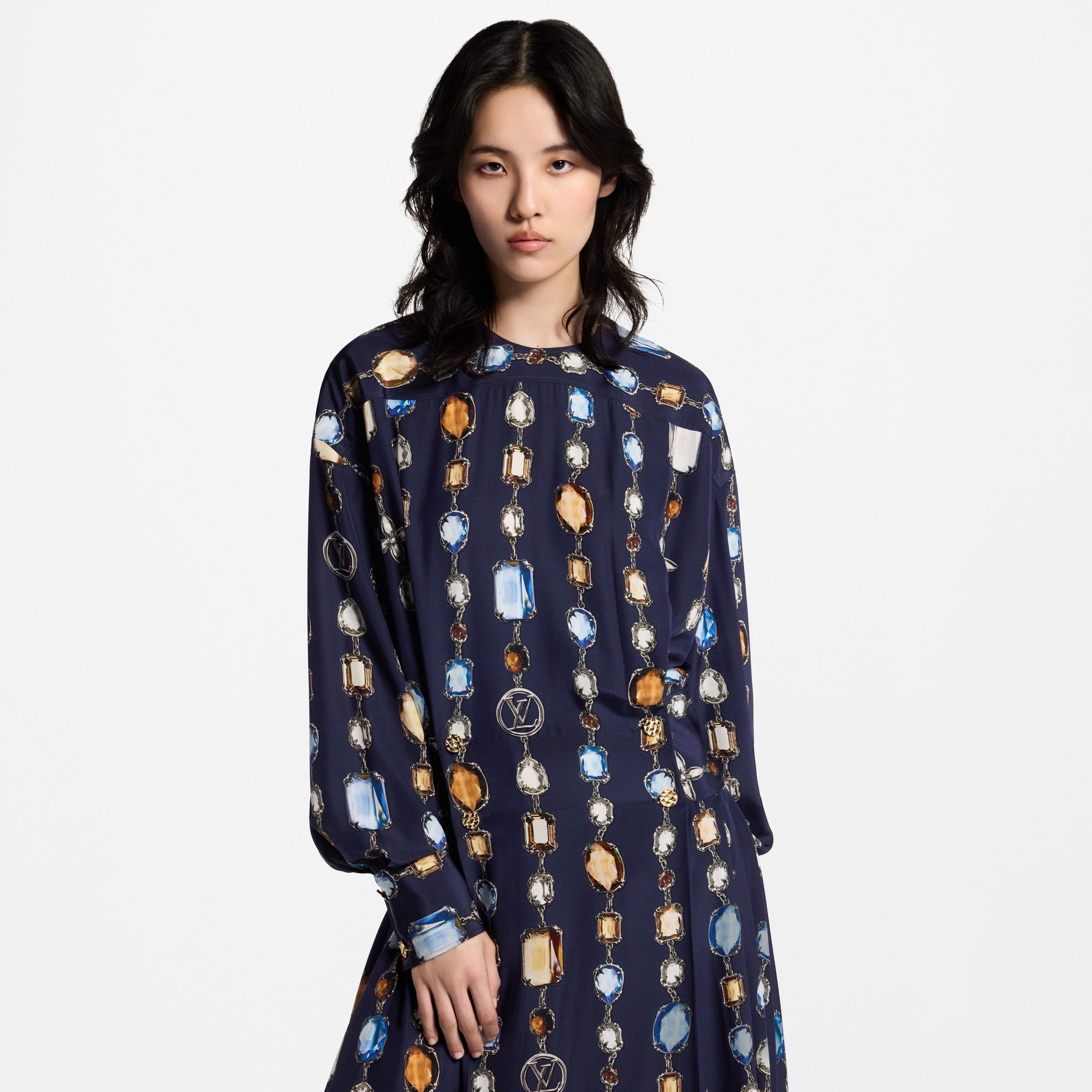 Long-Sleeved Necklace Dress - 4