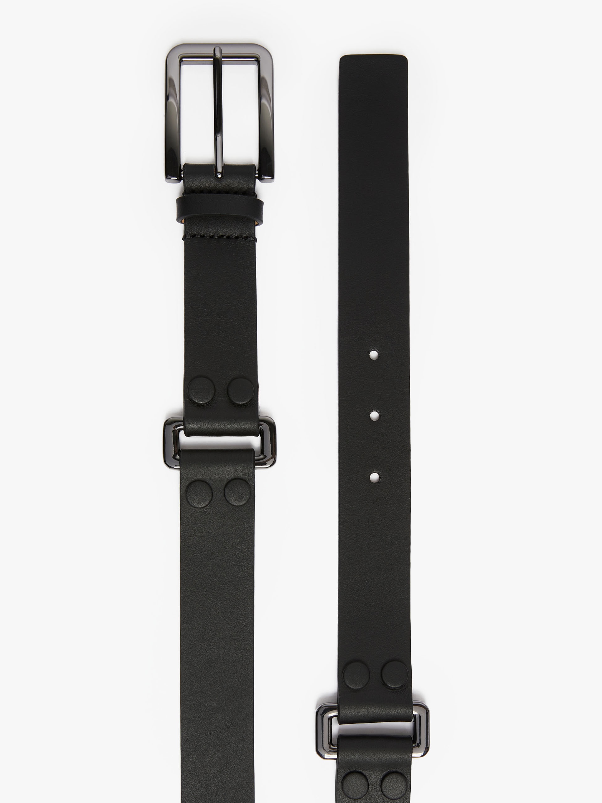 MANBELT30 Leather belt with metallic rings - 2