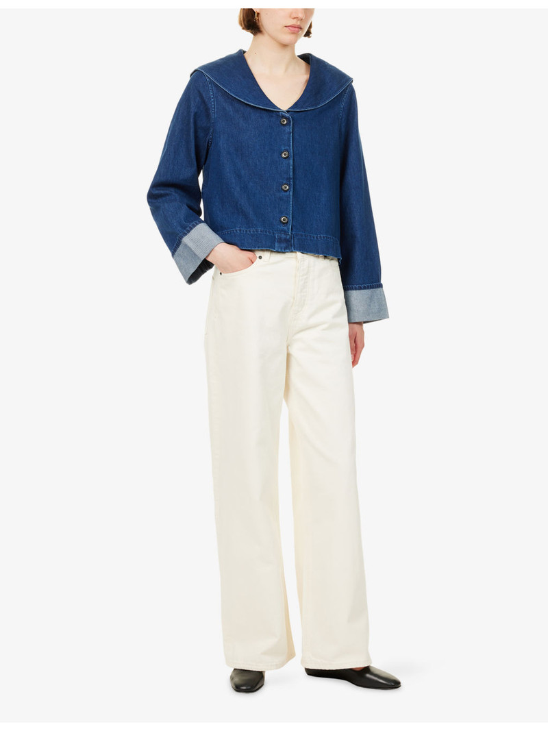 Barbour Dartmoor Sailor-Collar Denim Top outlook