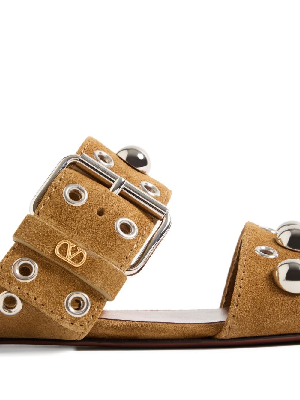 NELLCÔTE CRUST LEATHER SLIDE SANDAL - 6
