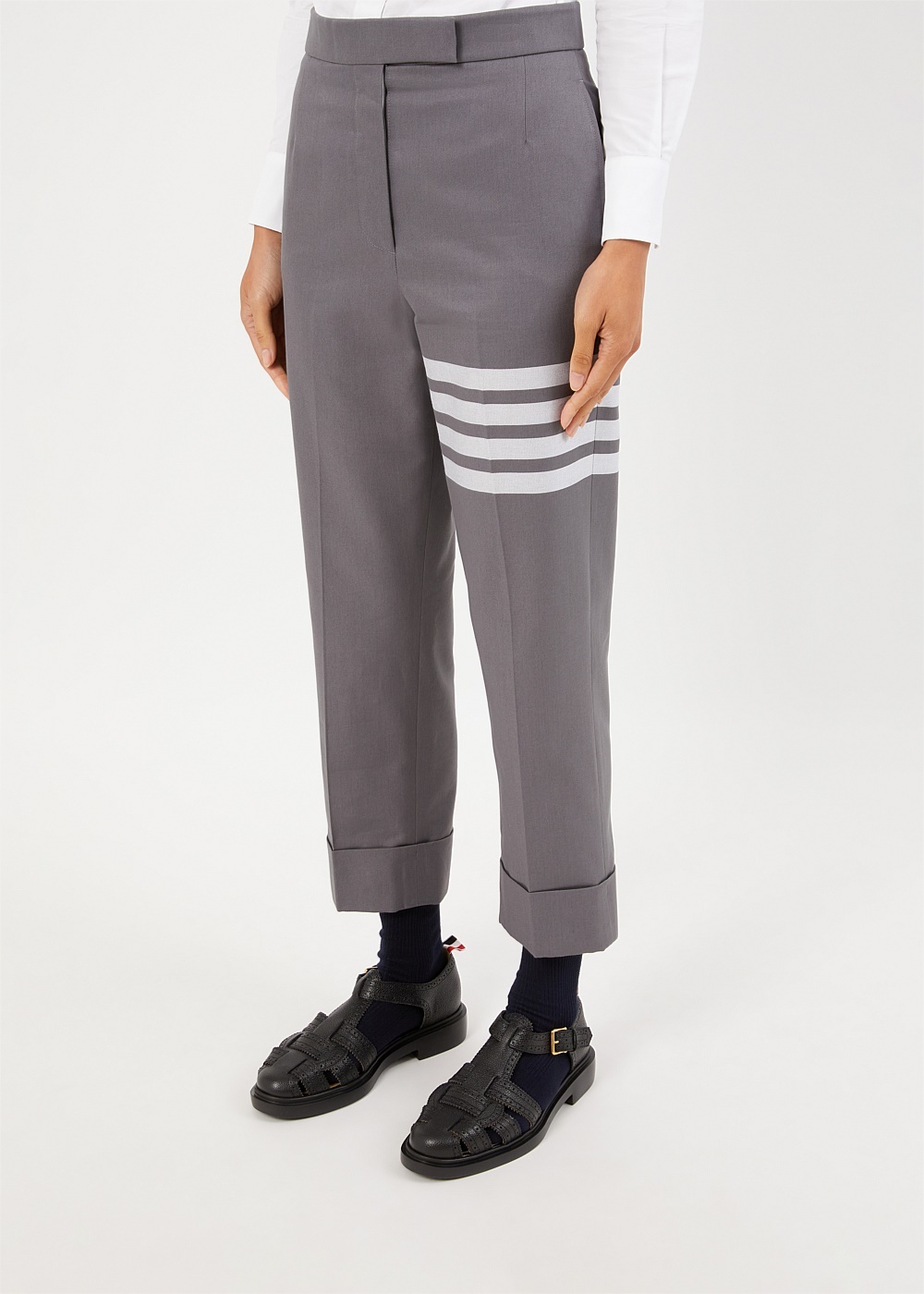 Grey 4-Bar Backstrap Trousers - 4