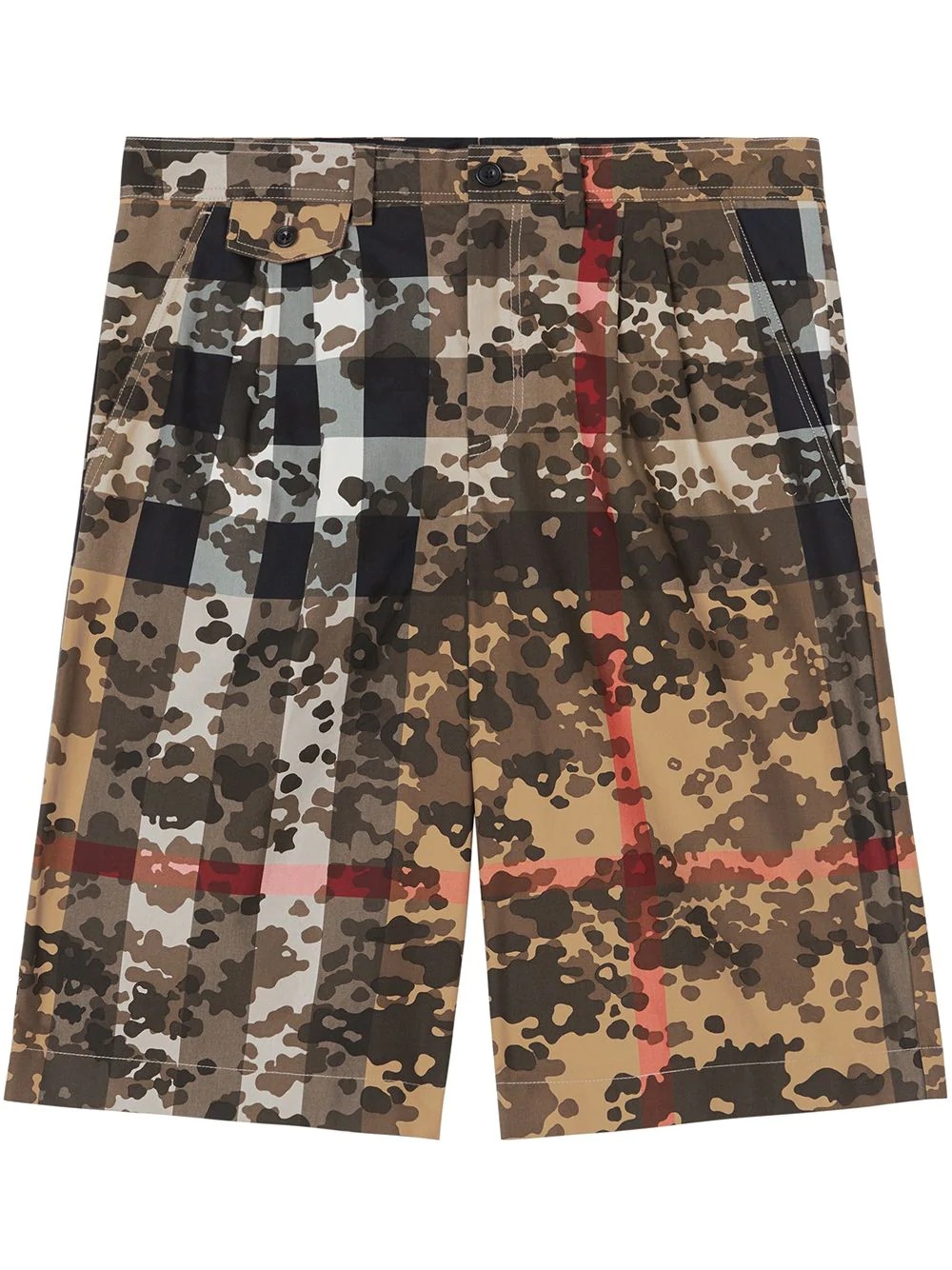 Camouflage Check tailored shorts - 1