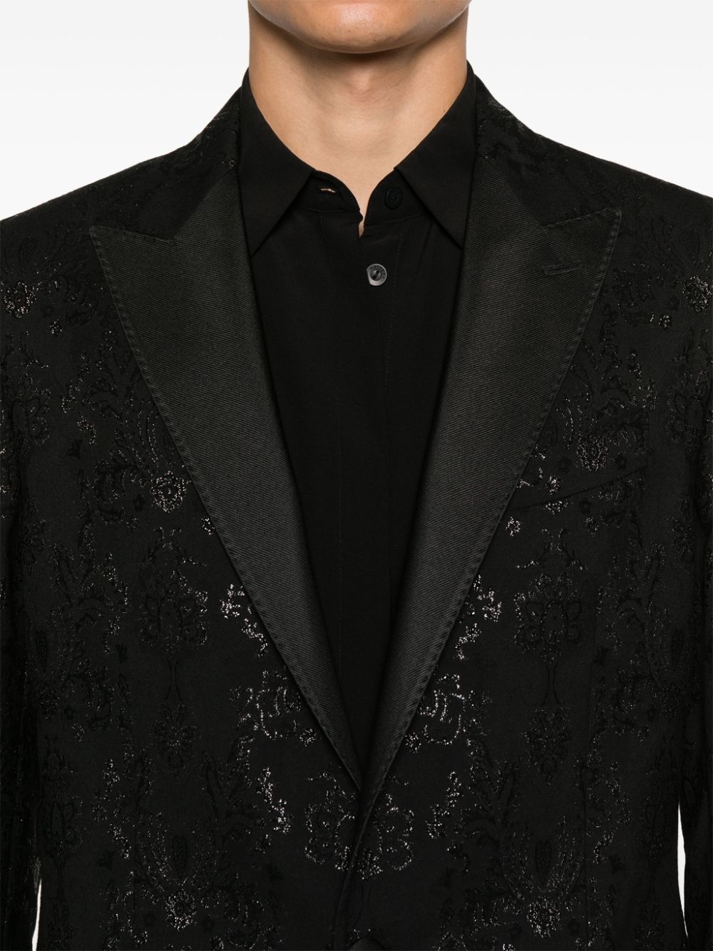patterned-jacquard blazer - 5