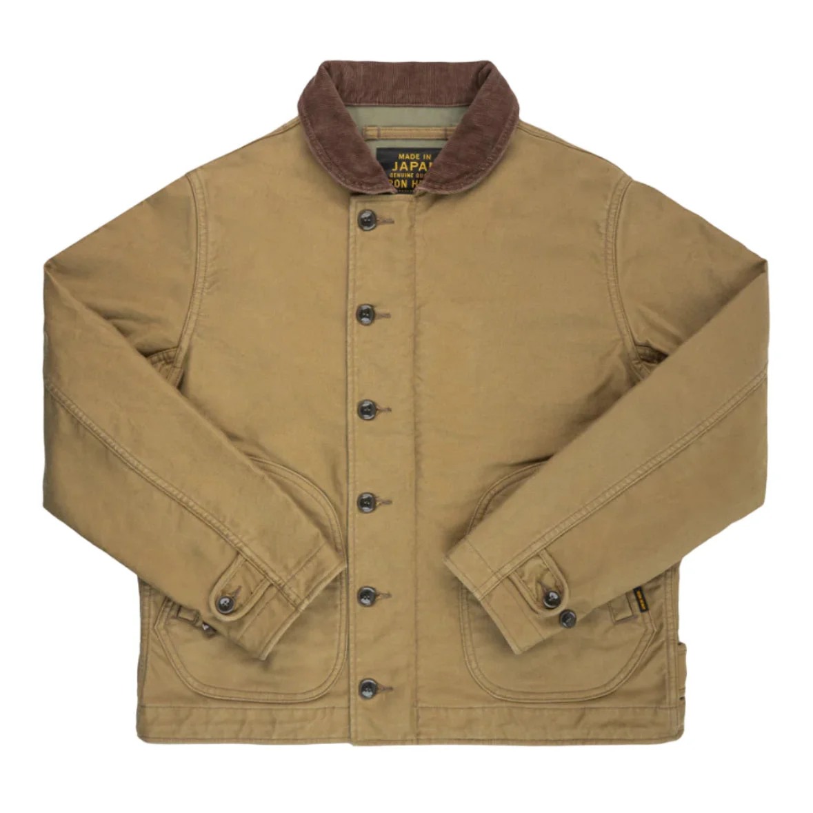 IHM-48-KHA 12oz Whipcord Lightweight N1 Deck Jacket - Khaki - 1