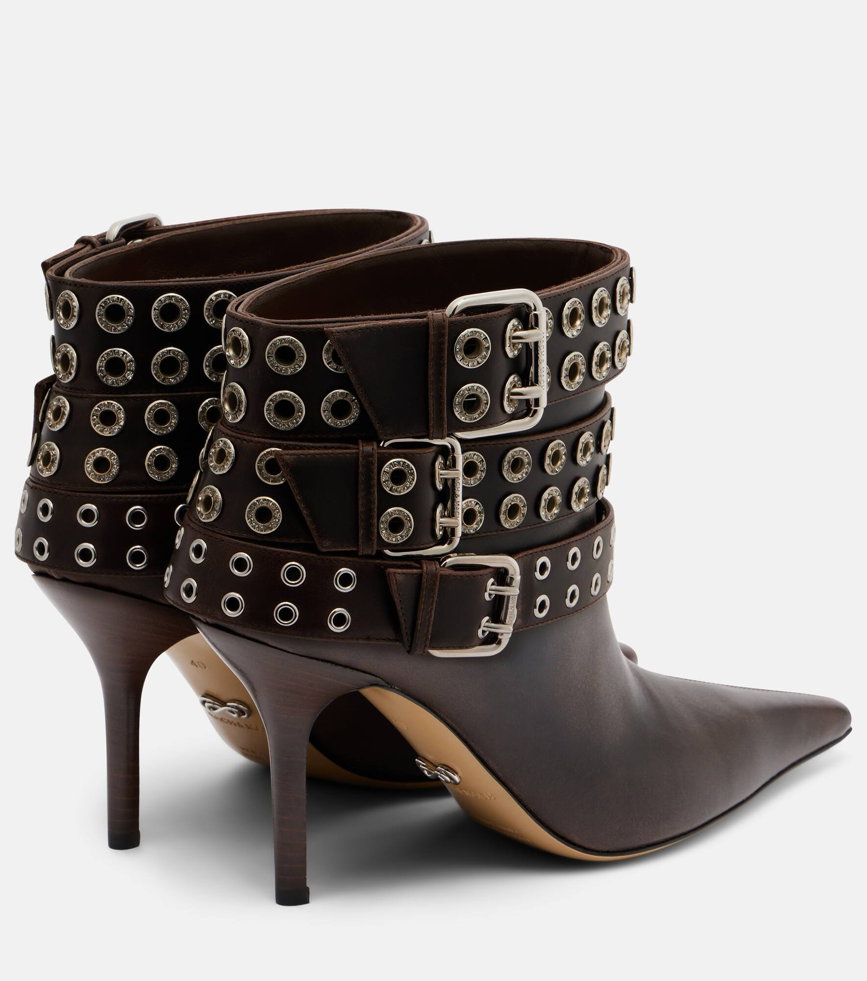Buckle Belt 95 leather ankle boots - 2