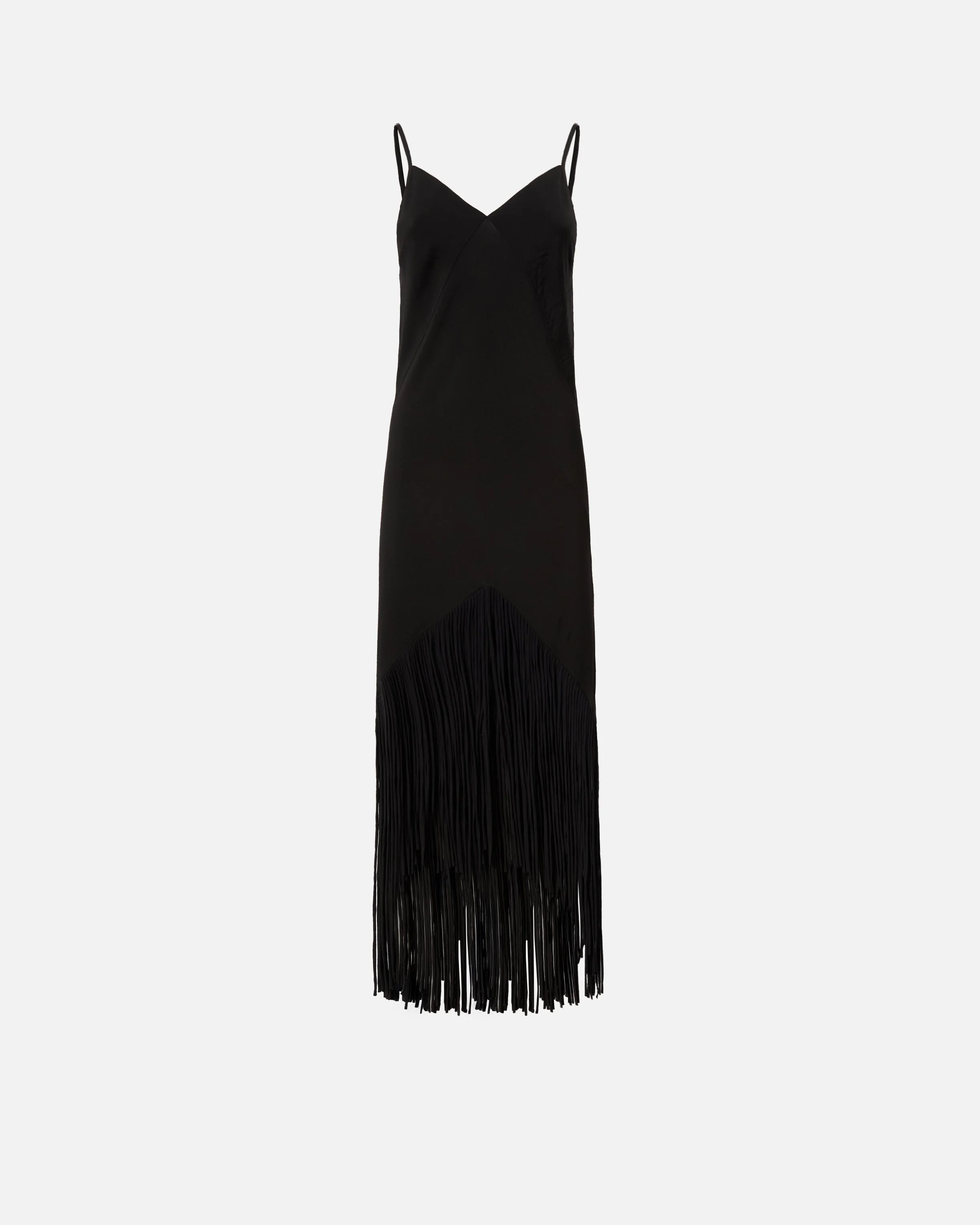 LONG SLIP DRESS WITH FRINGING - 1