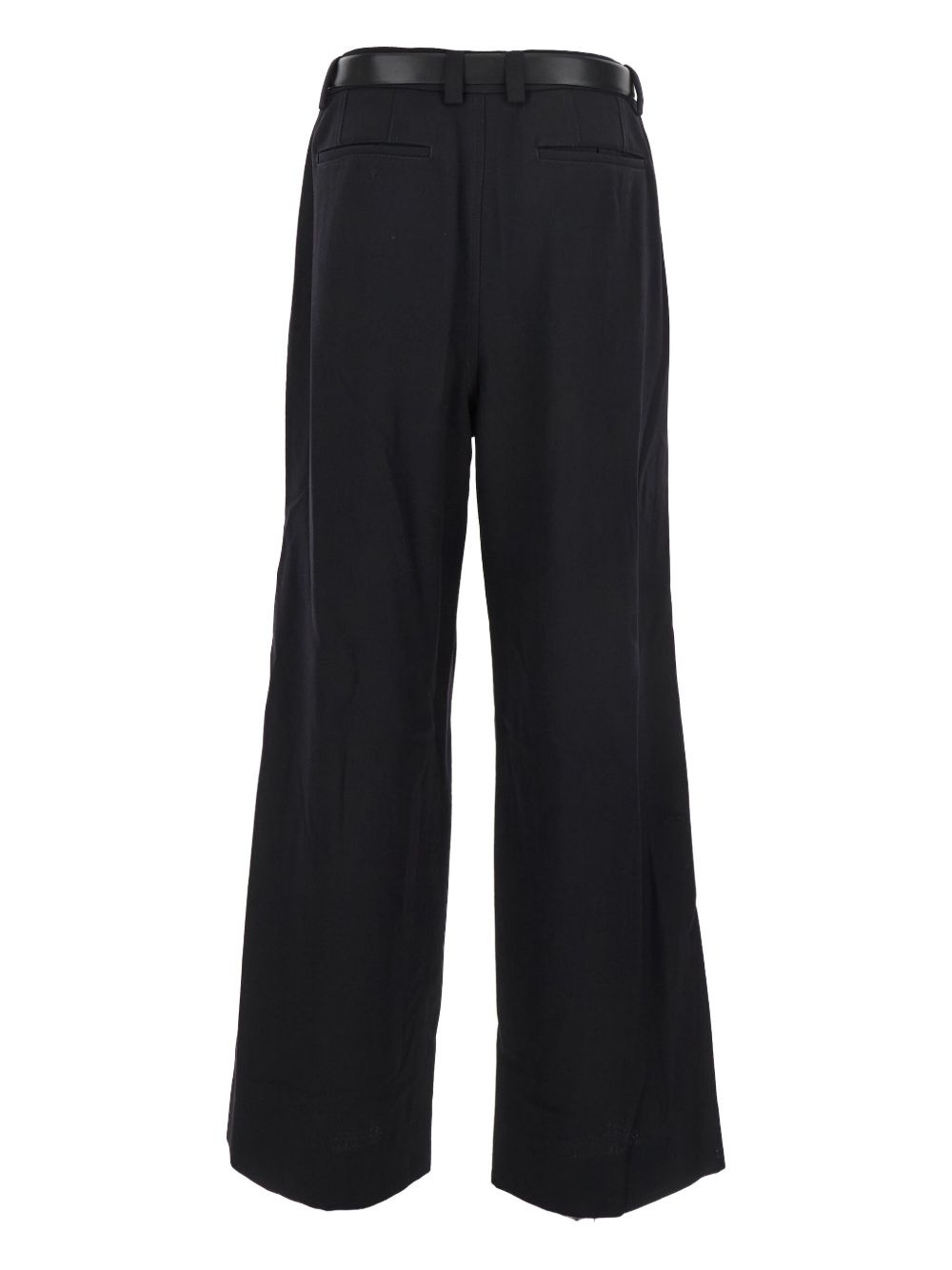 pleated-details belted trousers - 2