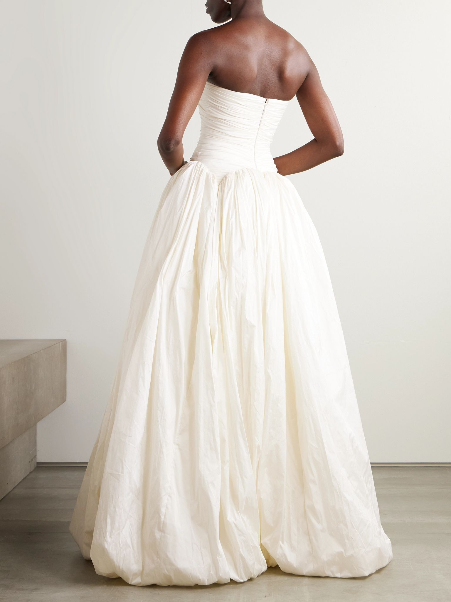 Drew strapless taffeta gown Ivory - 3