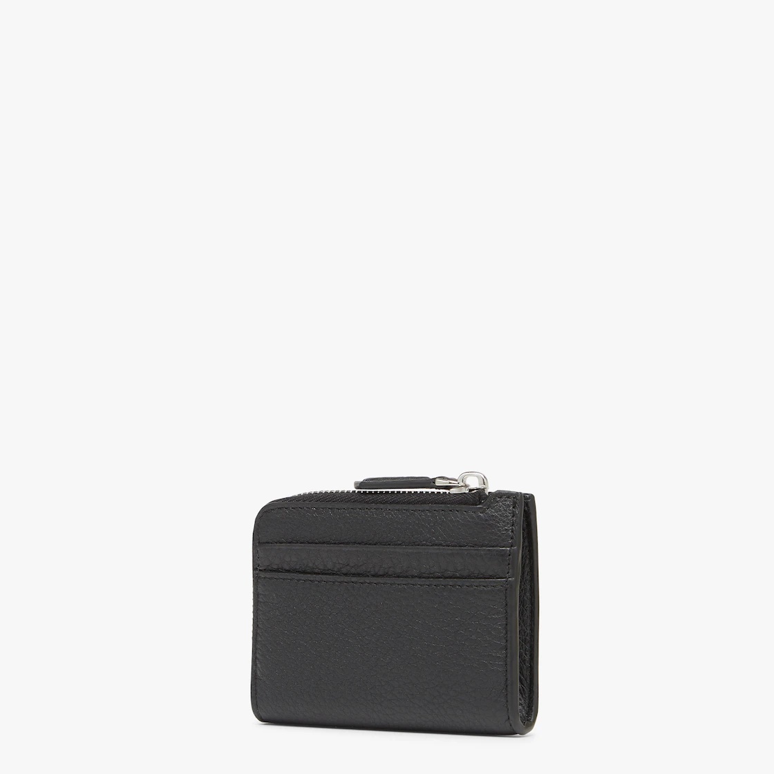 Card holder with two side zips. Made of black Cuoio Romano leather. Matching varnished metalware. Ma - 2