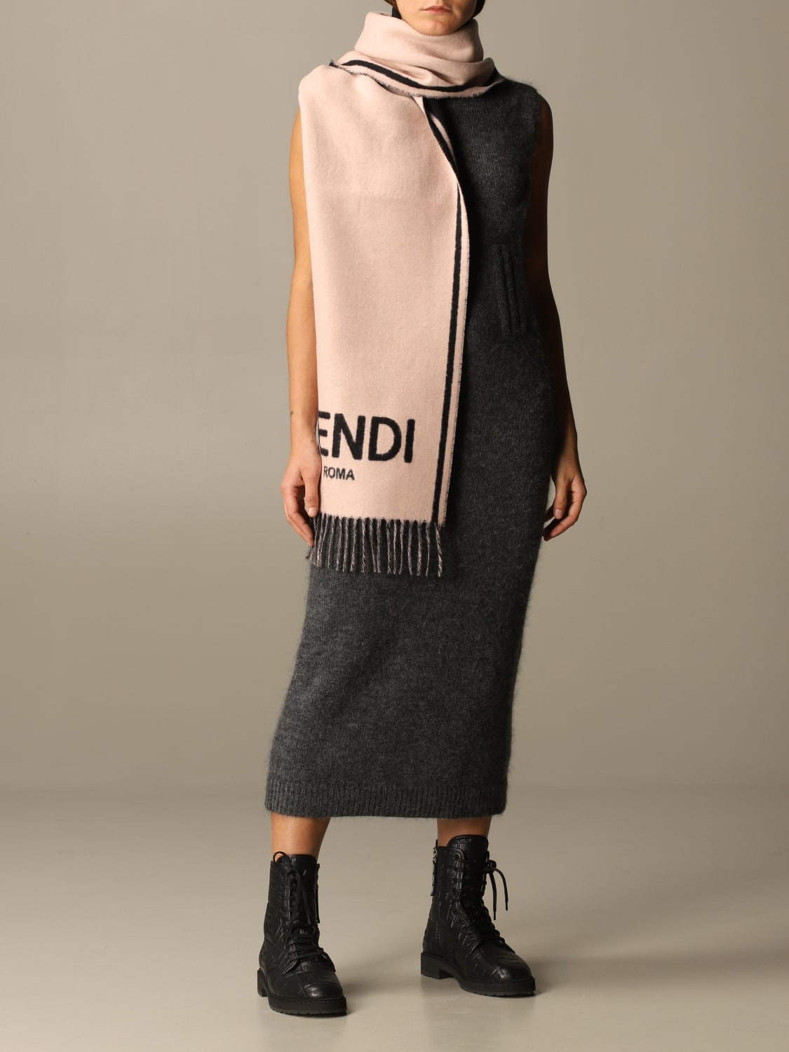 Fendi midi dress in wool and cashmere - 2
