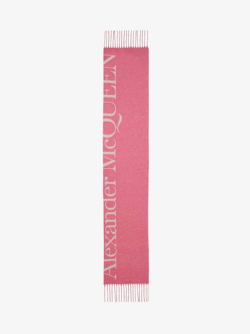 Cosy Giant Alexander Mcqueen Scarf in Fuxia/ivory - 1