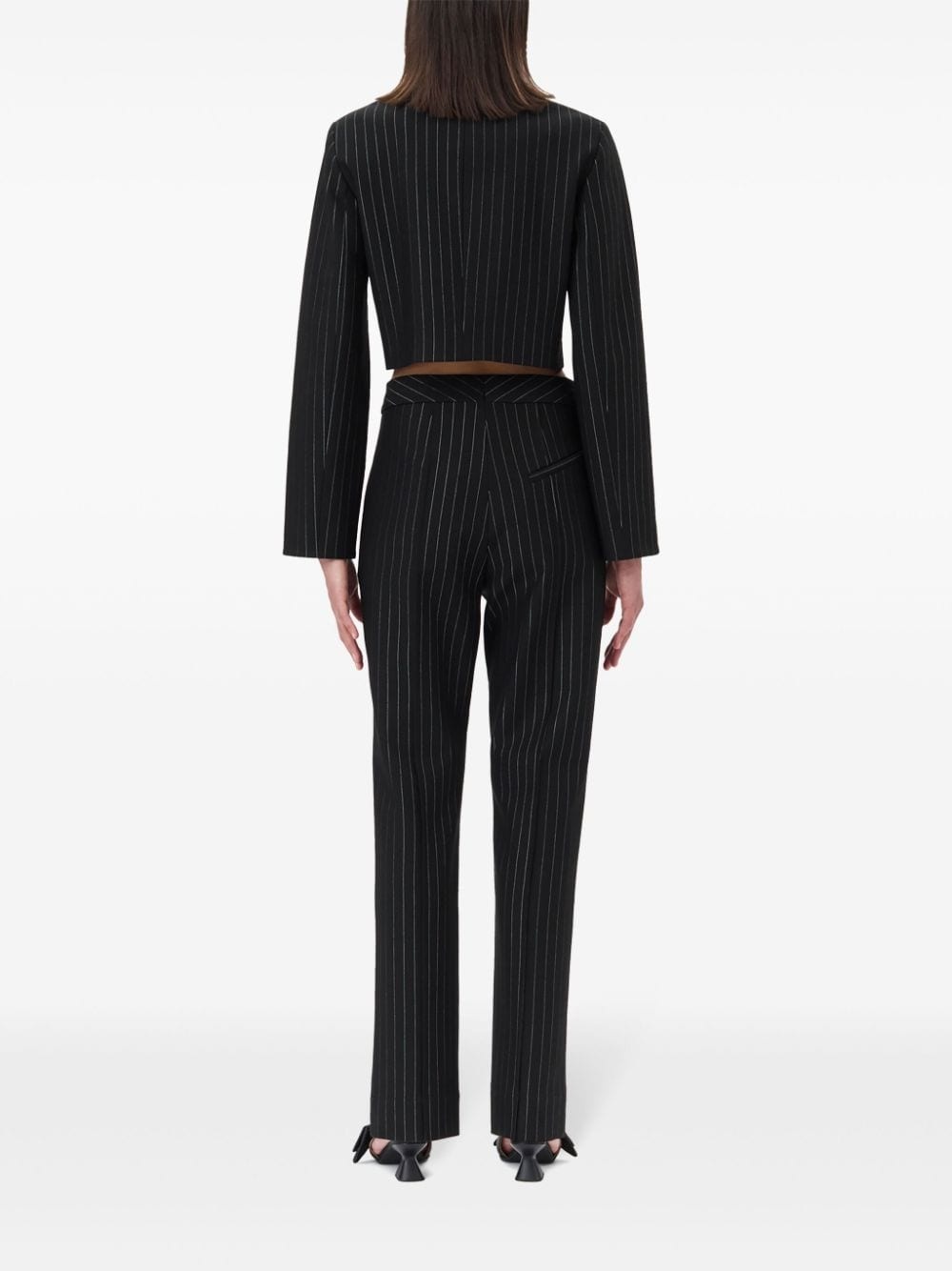 striped cropped blazer - 4