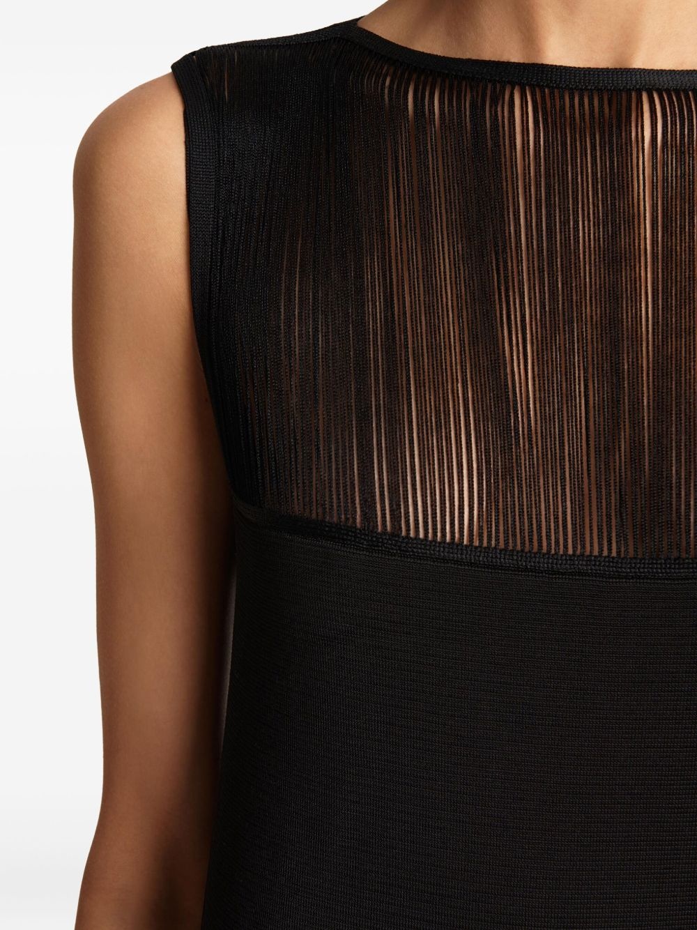 sheer-panel maxi dress - 6
