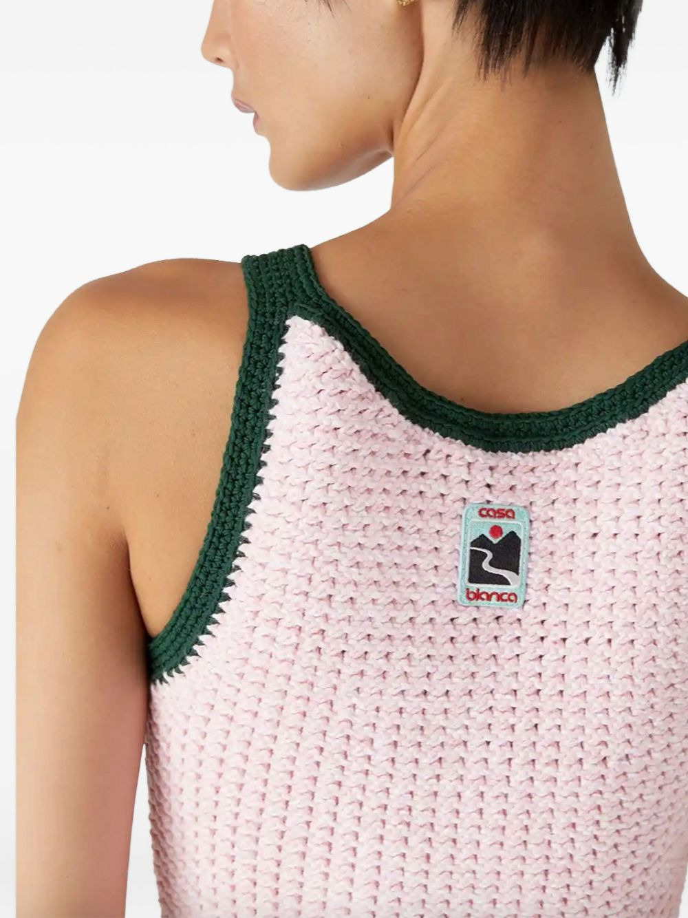 knitted contrast-trim dress - 5