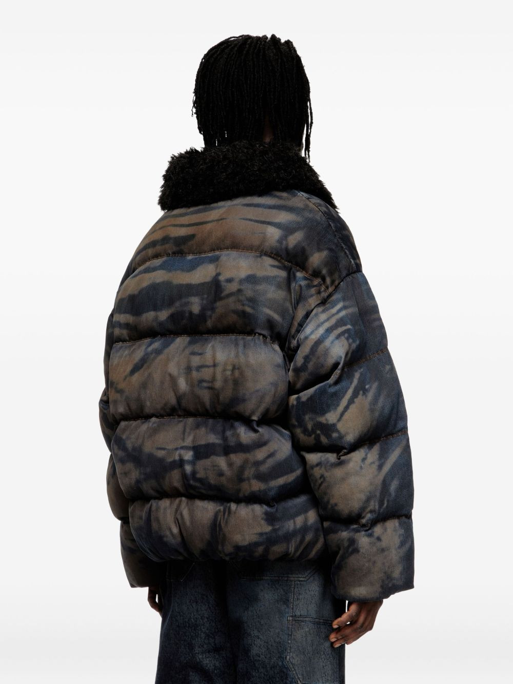 quilted trimmed-collar padded jacket - 4