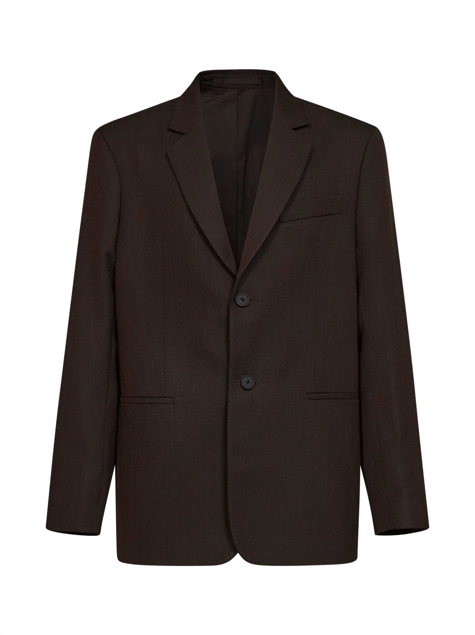 Coffee virgin wool Rover single-breasted tailored blazer - 1