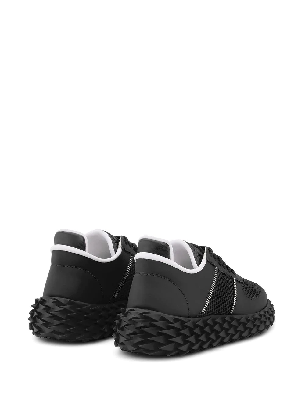 low top ridged mesh sneakers - 3