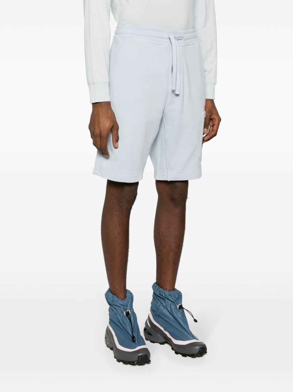 Compass-appliquÃ© cotton track shorts - 3