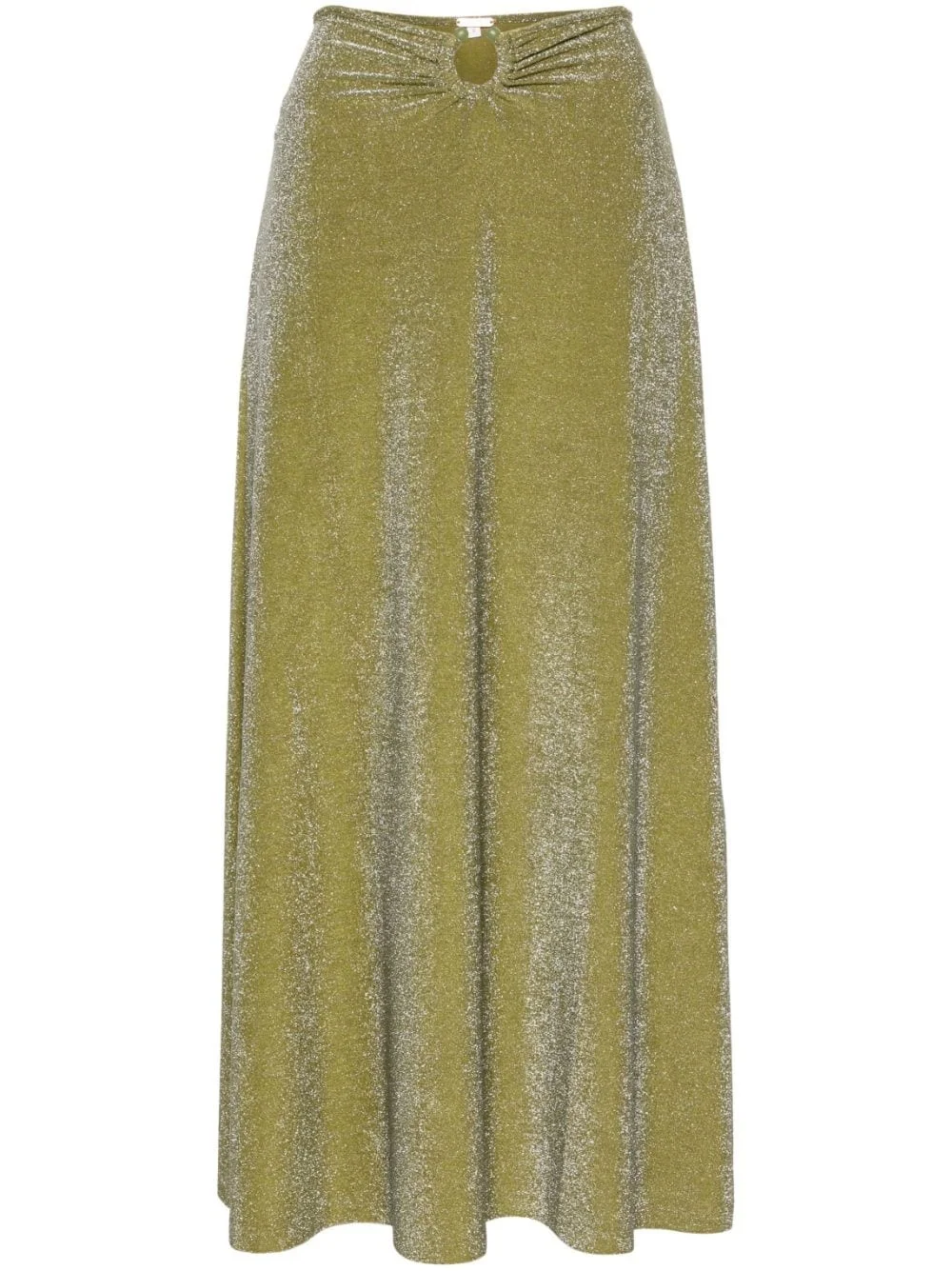 ring-detail lurex midi skirt - 1