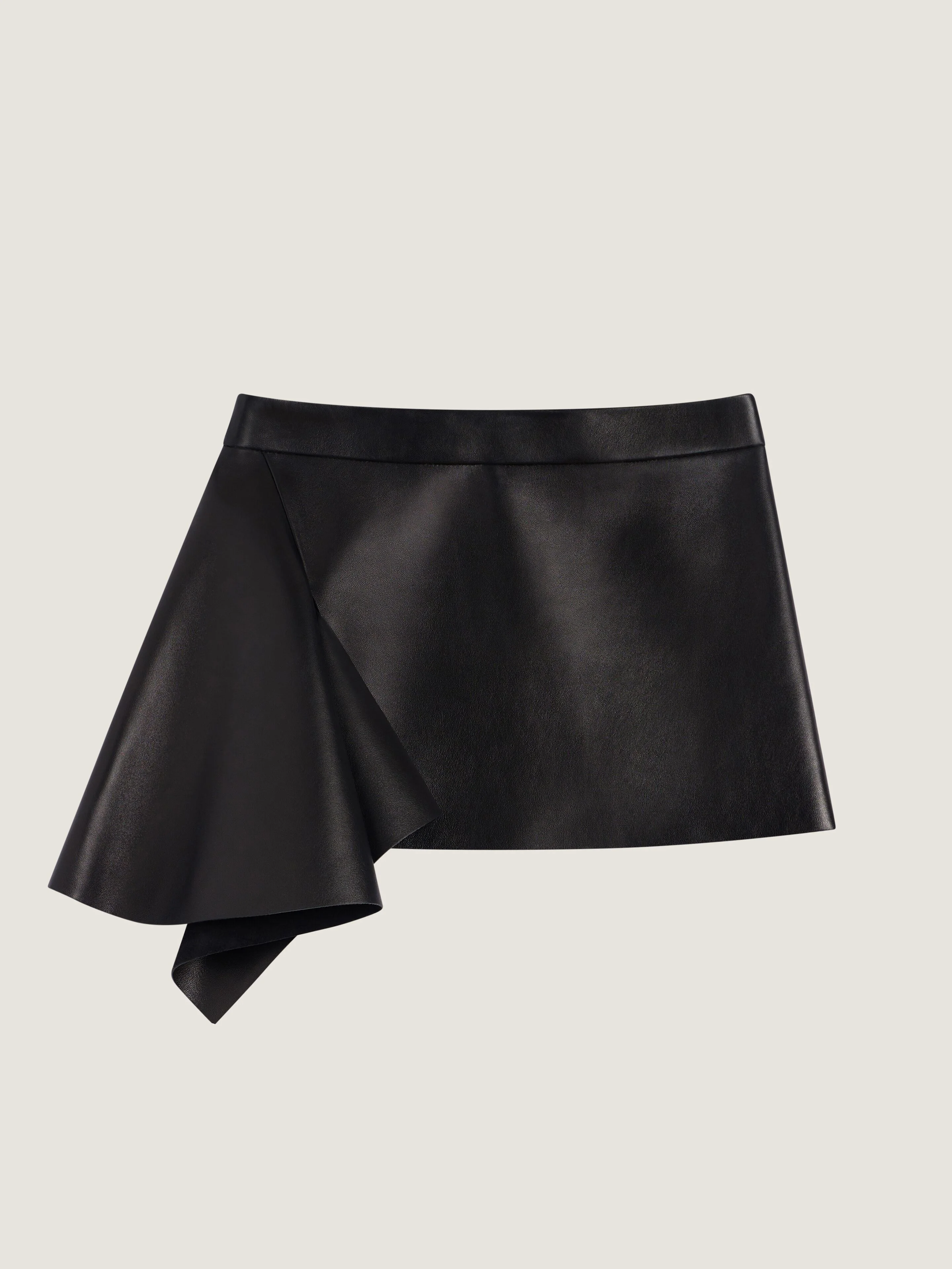 SLASHED MINI SKIRT IN LEATHER - 1