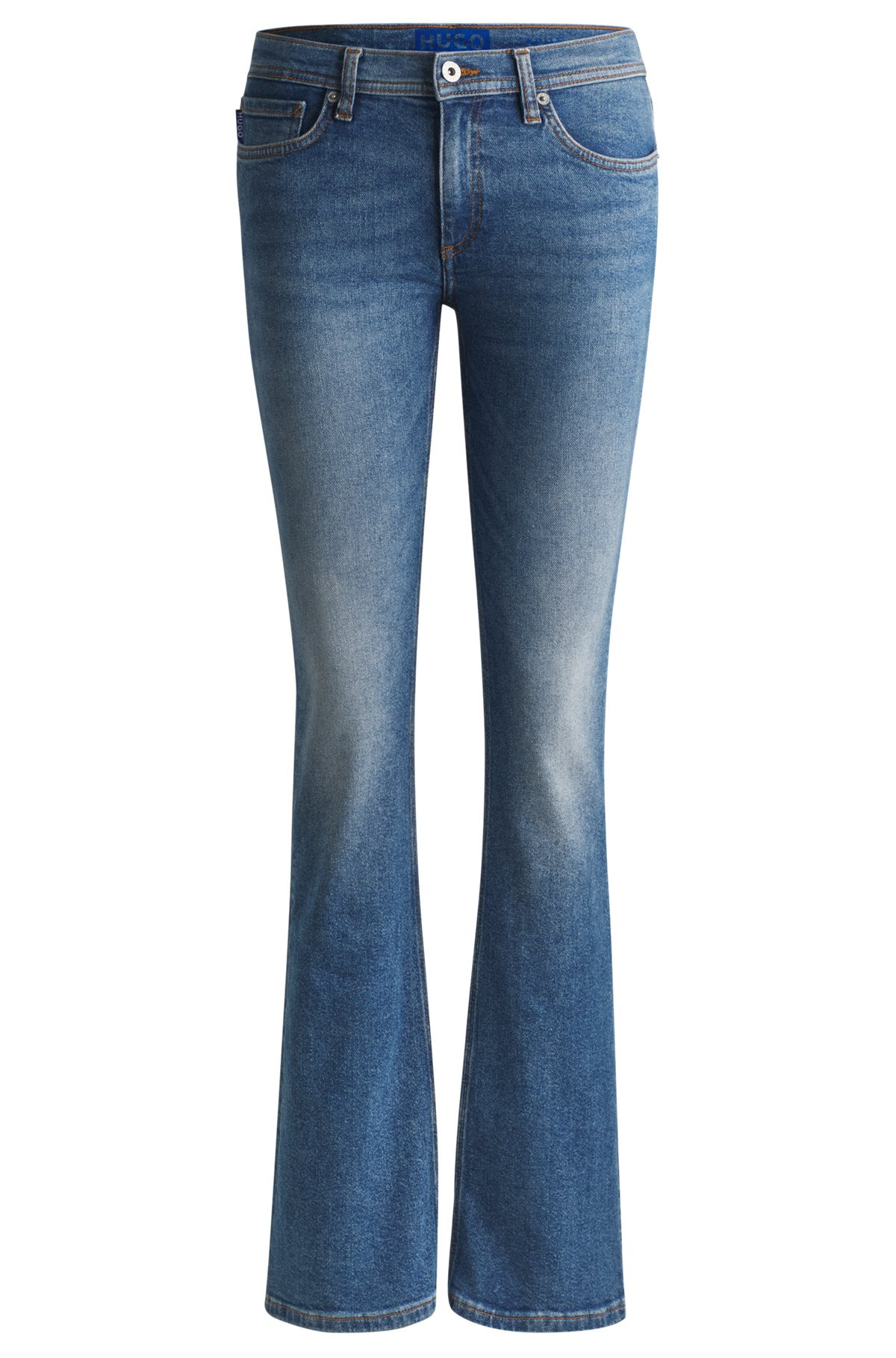 FLARED JEANS IN BLUE COMFORT-STRETCH DENIM - 1