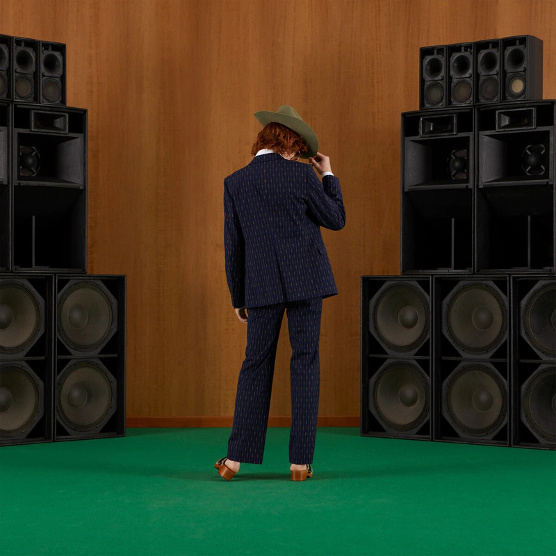 Horsebit striped wool formal suit 3