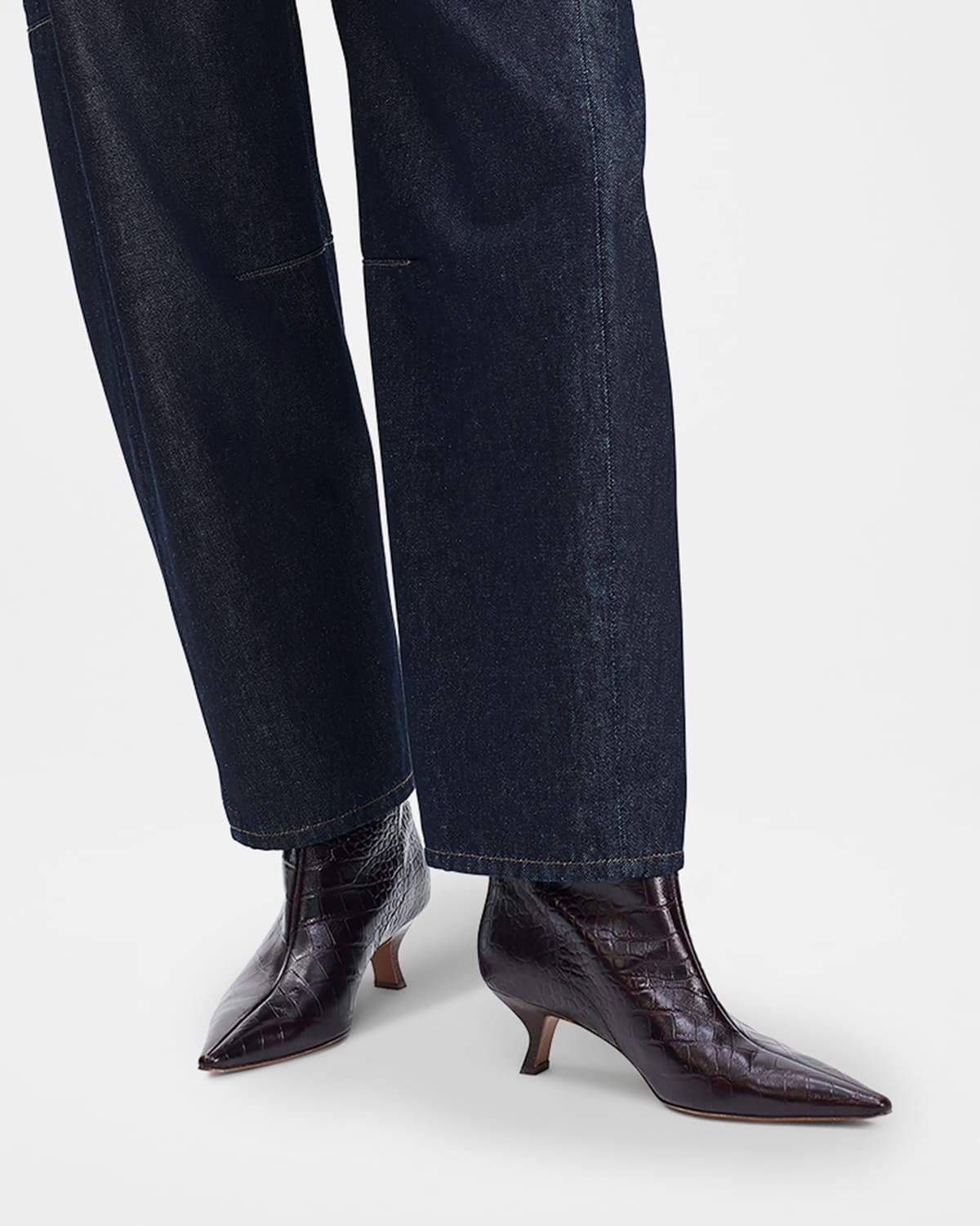 Mott Croc-Embossed Leather Boots - 2