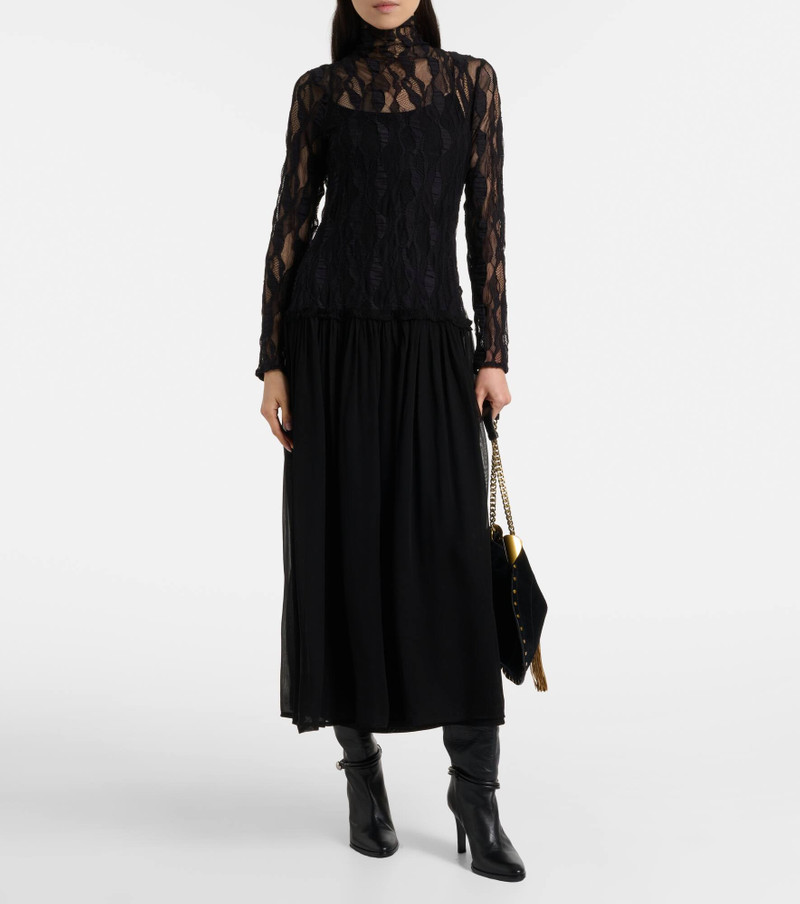 ULLA JOHNSON Sybil lace and chiffon maxi dress outlook