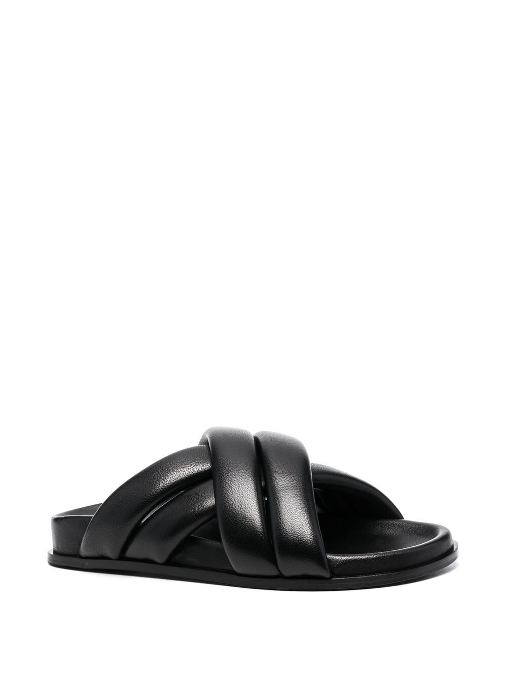 Lizzie leather cross-strap slides - 2